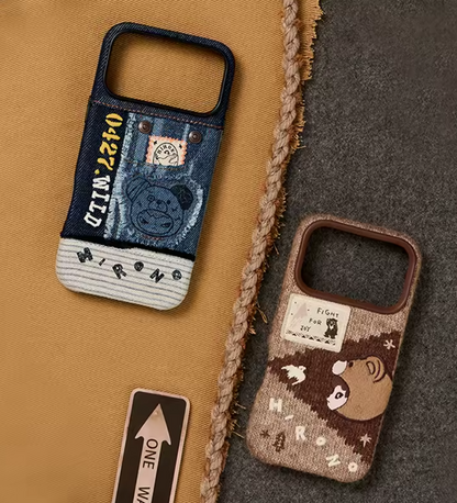 Hirono Road Journal Series-Knitted/Patchwork iPhone Case for 17 Pro Max